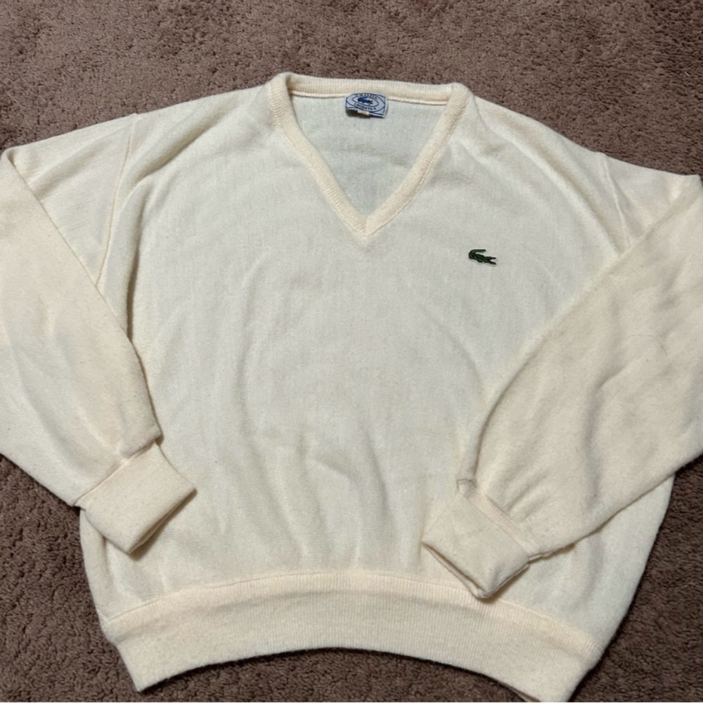 Cream Women’s Vintage Izod Lacoste Sweater- Medium
